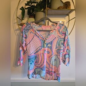 Lily Pulitzer Elsa 100% Linen Top